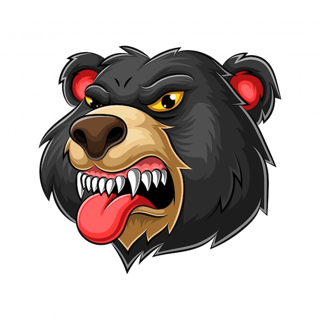 Urso logotipo design mascote ilustração