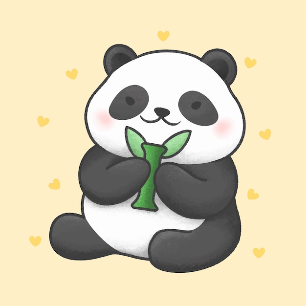 Urso panda bonito dos desenhos animados