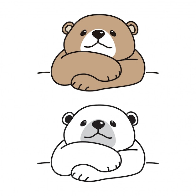 Urso polar dos desenhos animados do vetor