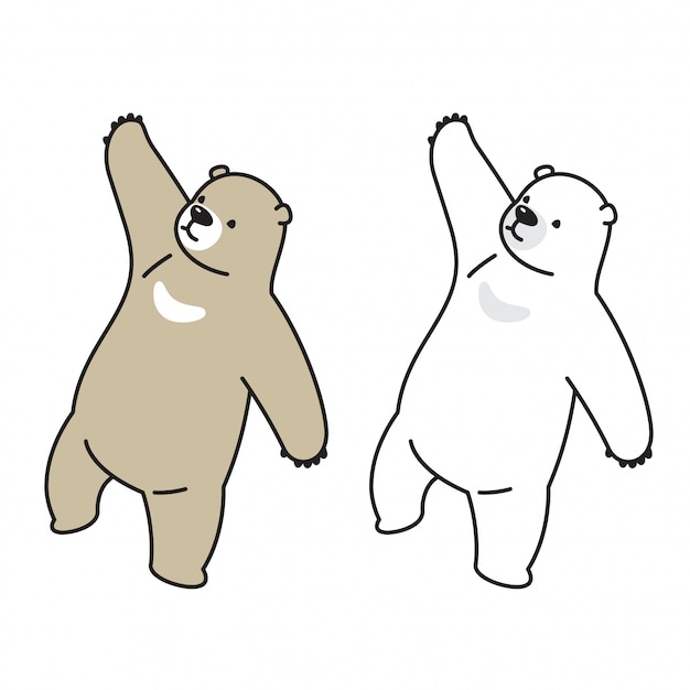 Urso polar ilustração em vetor dos desenhos animados