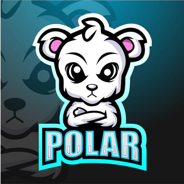 Urso polar mascote esport ilustração