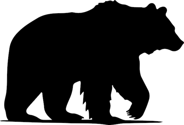 Vetor urso-preto silhueta preta com fundo transparente