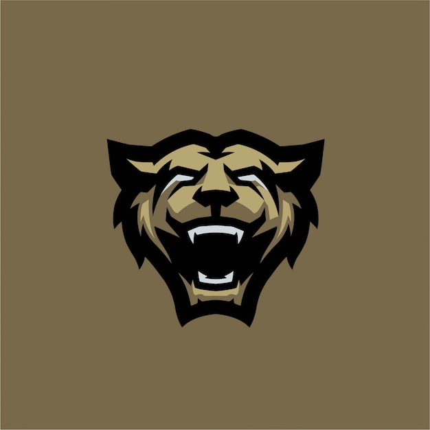 Urso selvagem e logotipo de esportes