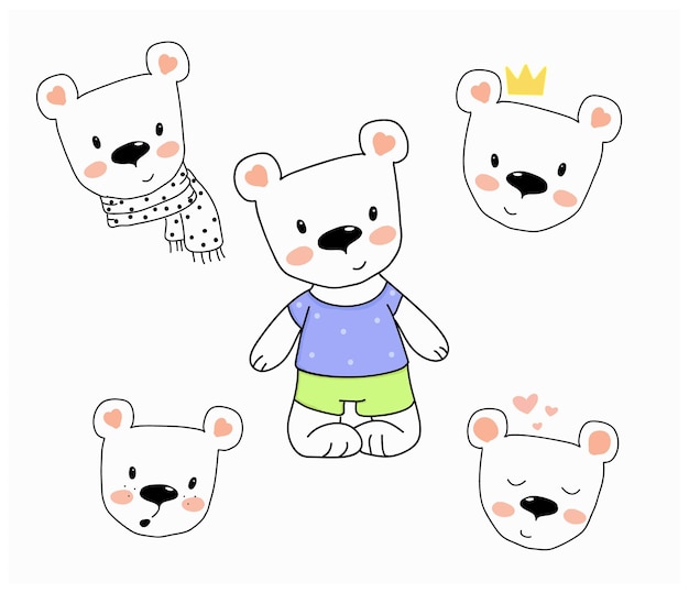 Urso sorridente fofo parabéns design de convite de feriado de aniversário de show de bebê