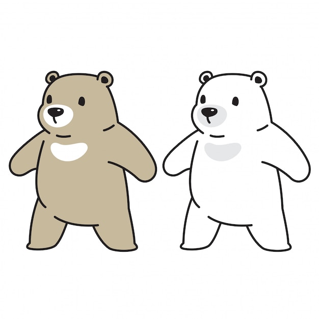 Urso urso polar personagem dos desenhos animados