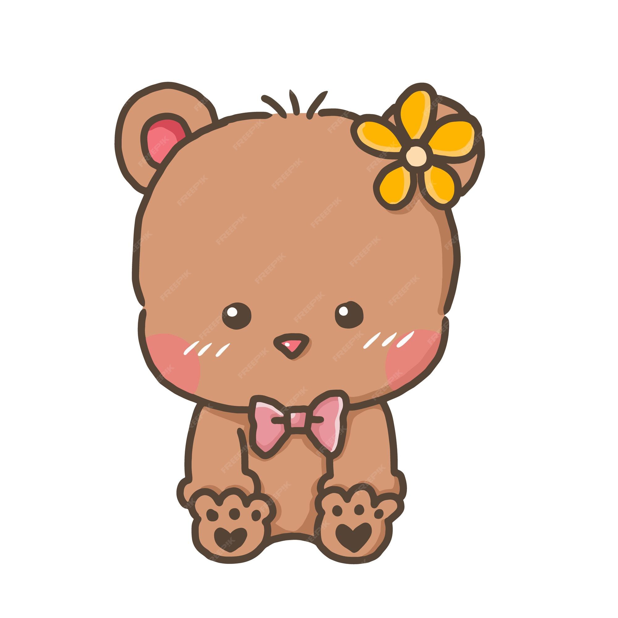 Urso vector cartoon clipart anime fofo personagem ilustração