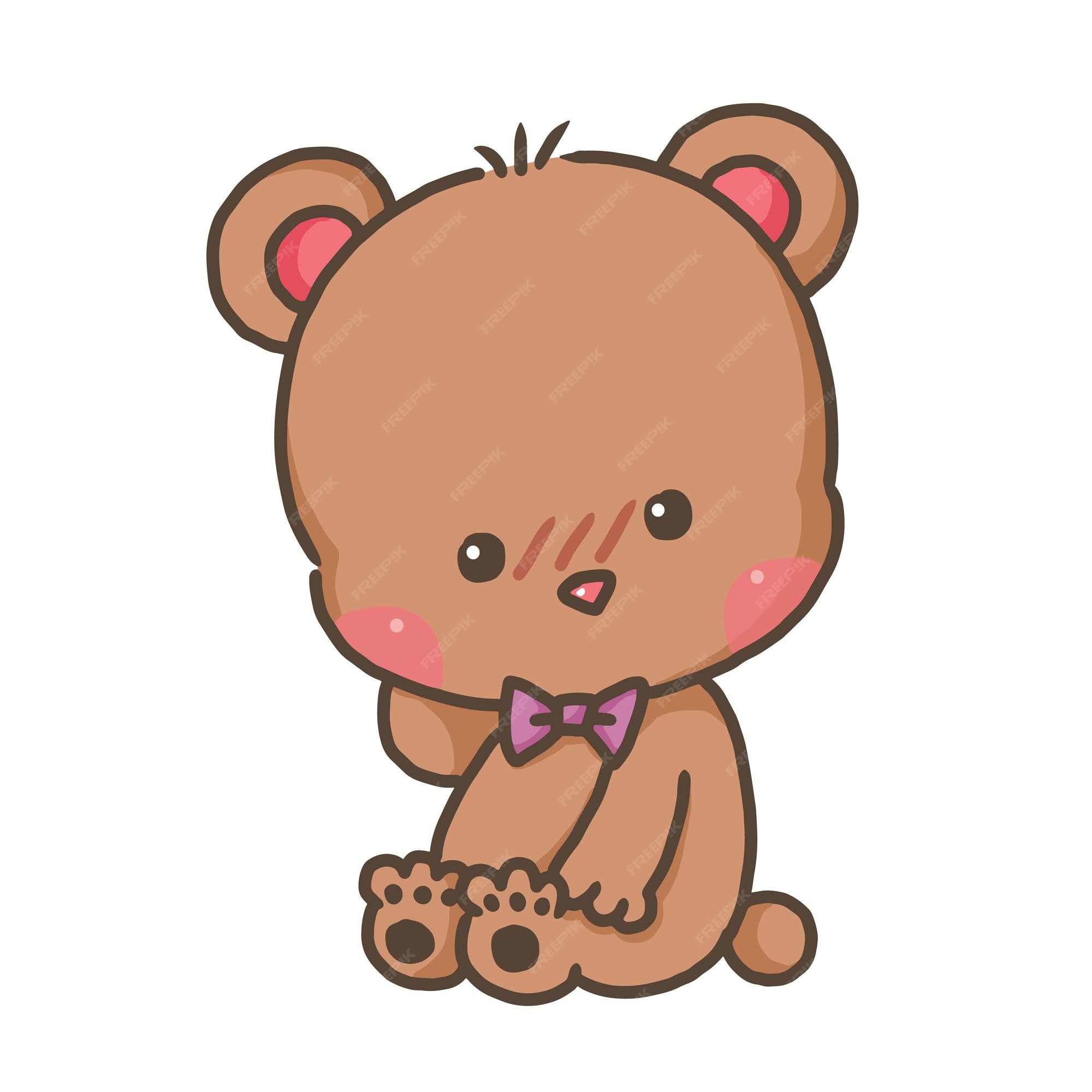 Urso vector cartoon clipart anime fofo personagem modelo