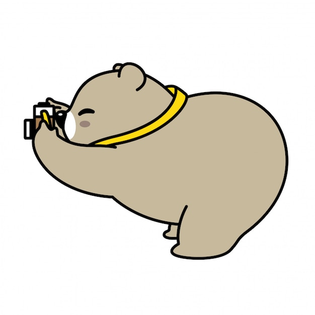 urso vector polar câmera fotógrafo dos desenhos animados