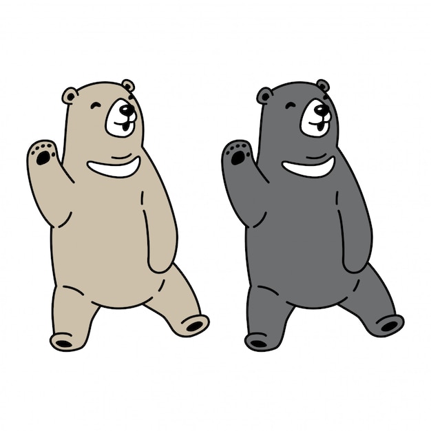 Urso vector urso polar sentado cartoon