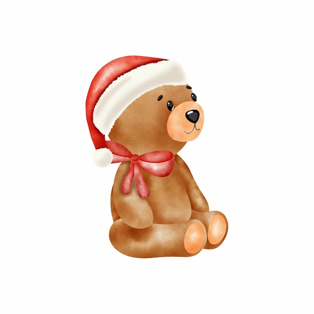 Urso vintage com chapéu de papai noel