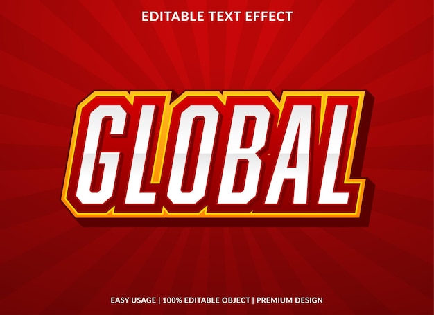 Uso de modelo de efeito de texto editável global para logotipo e marca de negócios