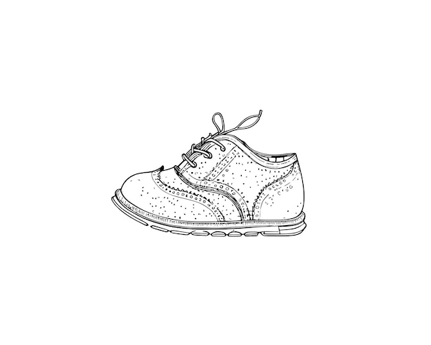 Uso de sapato de arte de linha única desenhado à mão para cartaz de logotipo e plano de fundo
