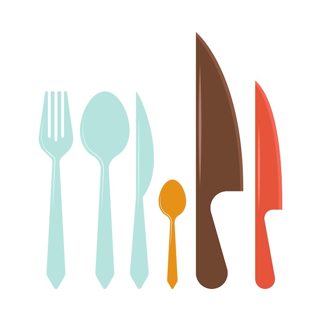 Utensílios de cozinha ou equipamentos para cozinhar Ilustração plana