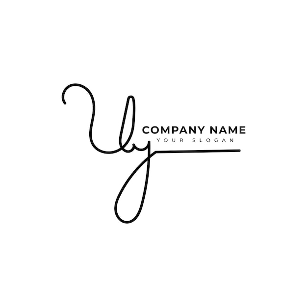 Vetor uy design de vetor de logotipo de assinatura inicial