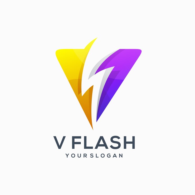 Vetor v bolt flash ideia elétrica raio