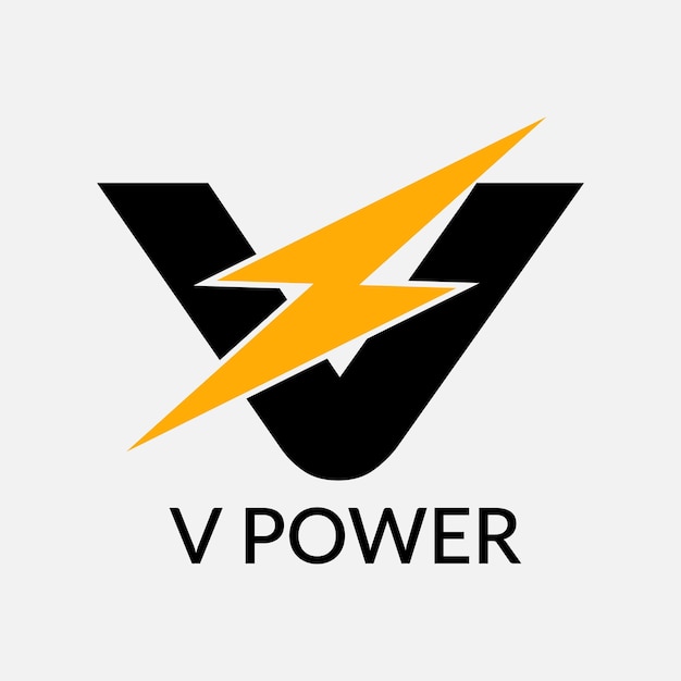 V power abstract v letra inicial moderna design de logotipo de tecnologia