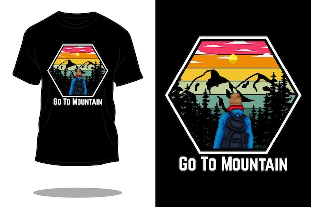 Vetor vá para o design de camiseta retrô de montanha