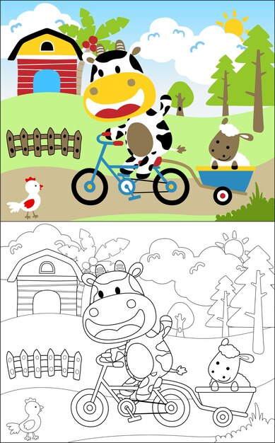 Vaca e amigos em terras agrícolas