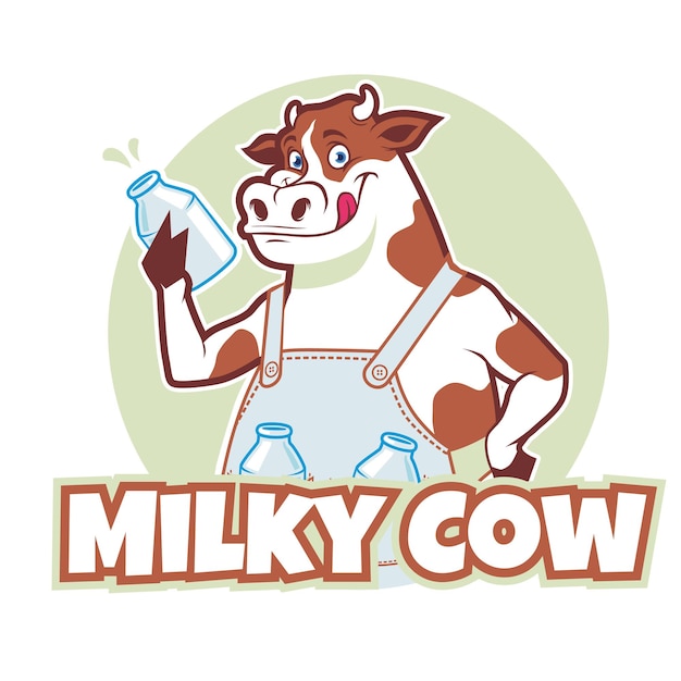 vaca segurando uma garrafa