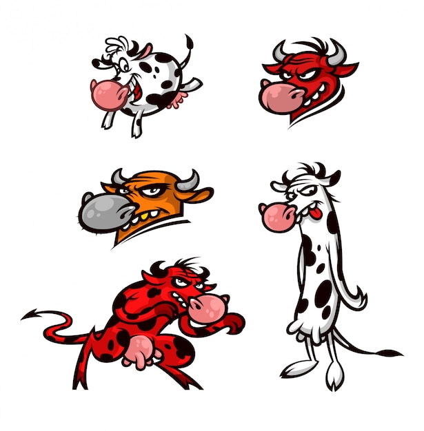 Vacas engraçadas dos desenhos animados