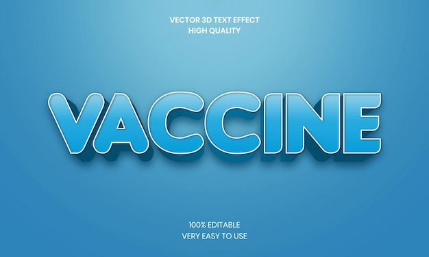 Vaccine 3d editable text effect vector premium