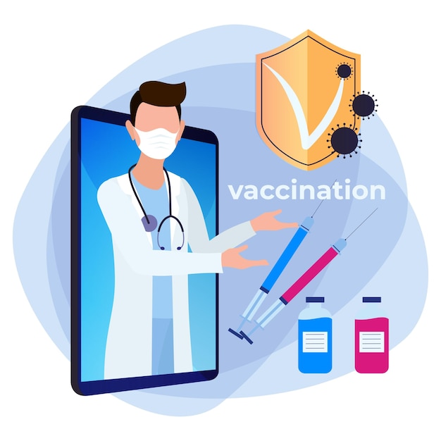 Vacinação contra o coronavírus 2019ncov médico online consulta sobre a vacina chamada de vídeo para o médico