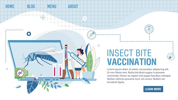 Vacinação contra picada de inseto que oferece serviços on-line