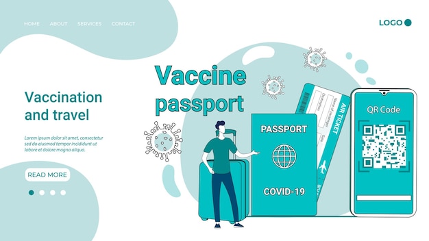 Vacinação e viagens prevenção do passaporte da vacina covid 19 no fundo de um bilhete