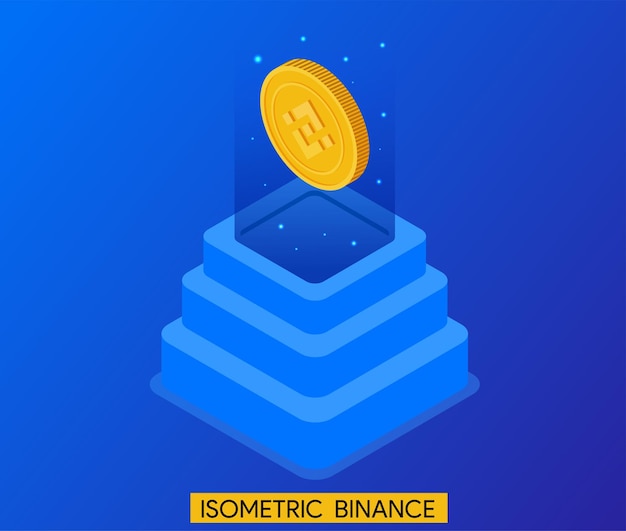 Vactor isométrico logotipo da criptomoeda binance