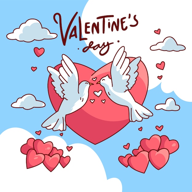 Valentine dove couple