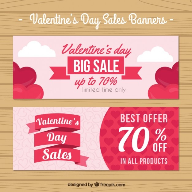Valentine pacote banners vendas do Dia
