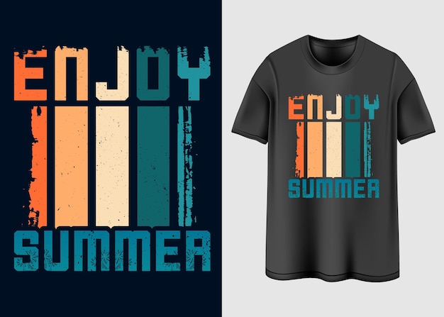Vetor vamos aproveitar o design da camiseta de verão