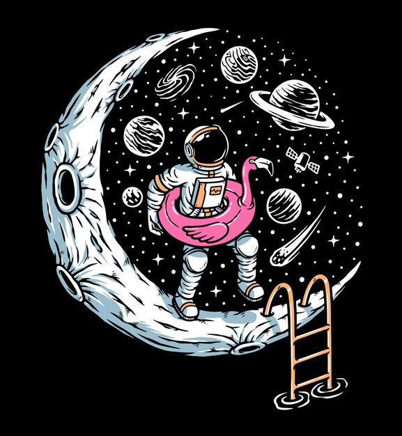 Vamos brincar na ilustração do moon pool