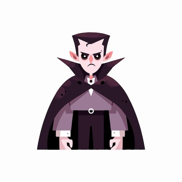 Vetor vampiro fofo de halloween desenhado à mão em estilo simples