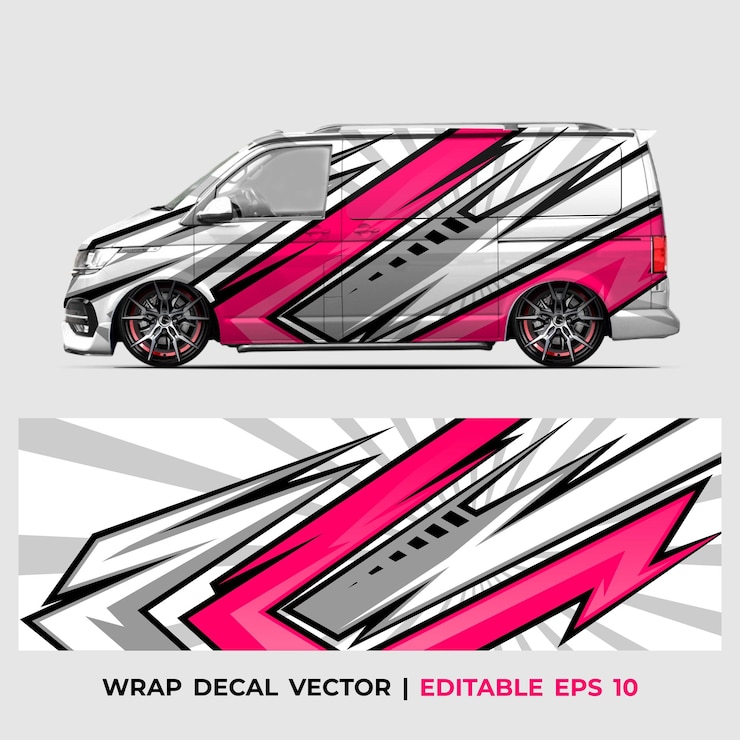 Vetor van decal wrap background abstrato para marca de embalagem de automóveis e decalques de adesivos de automóveis
