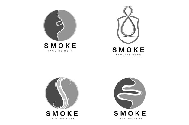 Vapor steam logo vector aroma de evaporação quente ilustração de linha de cheiro cozinhar ícone de vapor trem a vapor assar fumar