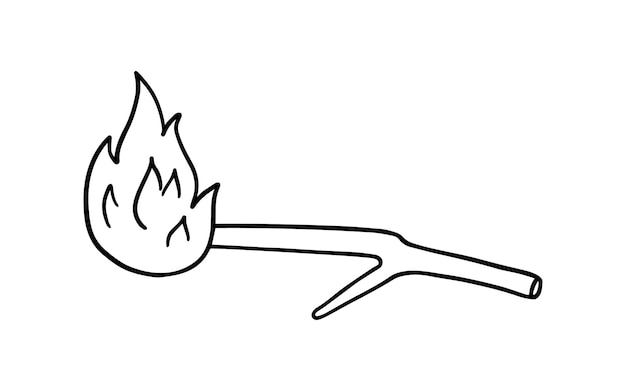 Desenho Animado Branco E Preto Vetor Ilustrando O Fogo Queimado Com Madeira  Ilustração do Vetor - Ilustração de fundo, quente: 274047582