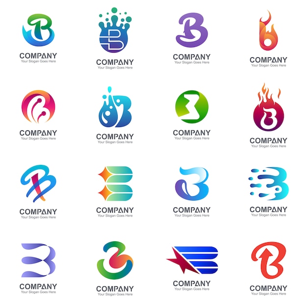 Variação da coleção de logotipos da letra b