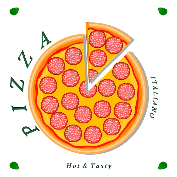 Vetor várias pizza saborosa doce