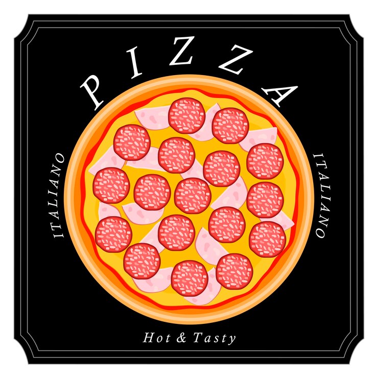 Vetor várias pizza saborosa doce