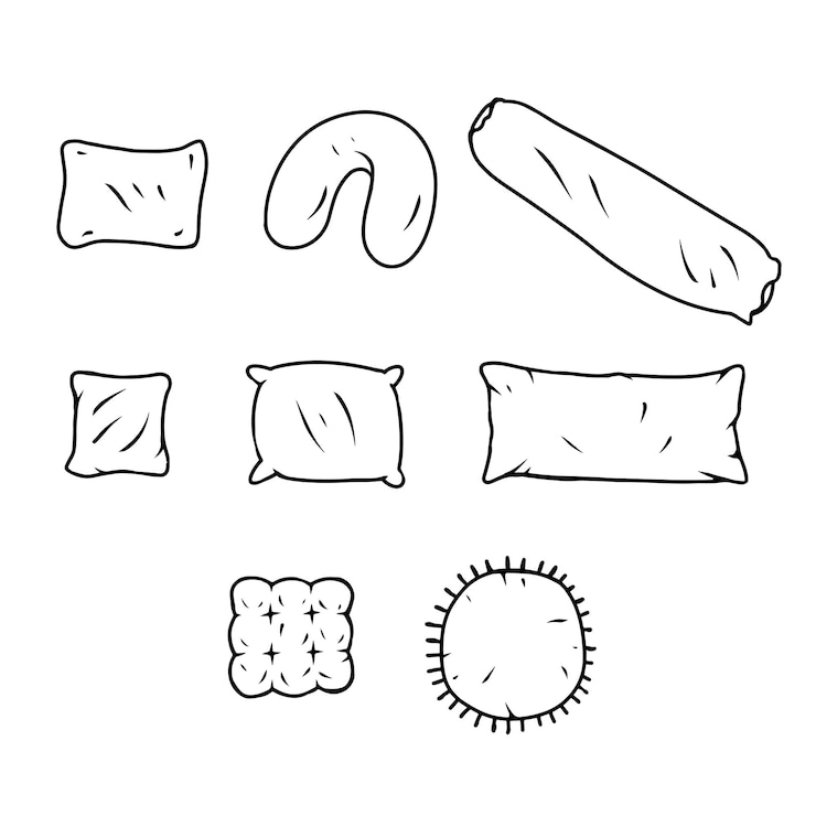 Vetor variedade de conjunto de ícones de almofadas