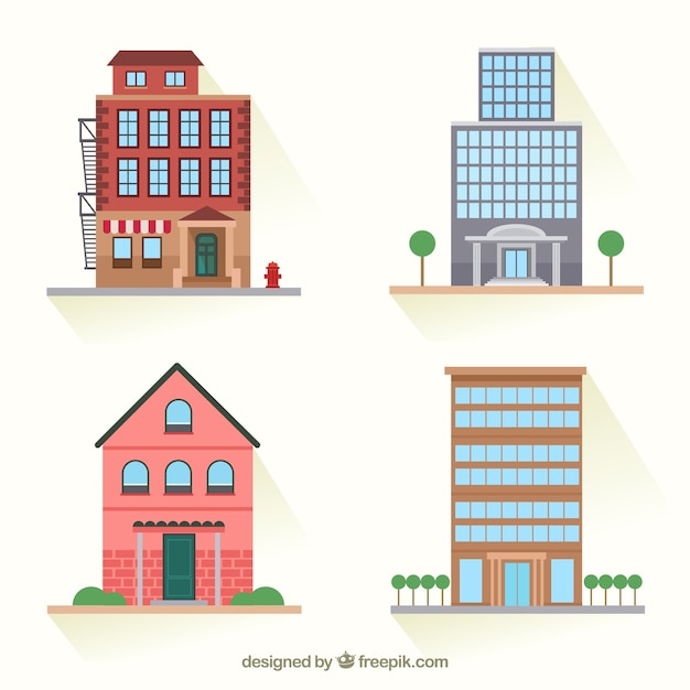 Variedade de edifícios da cidade