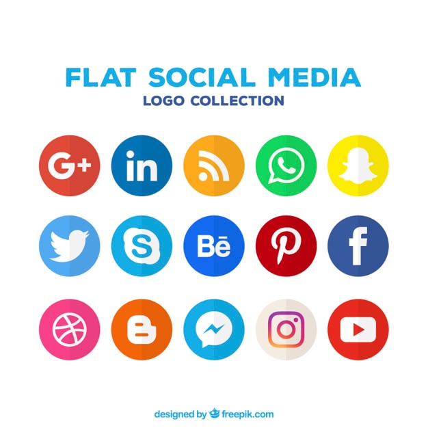 Vetor variedade de ícones coloridos de mídia social