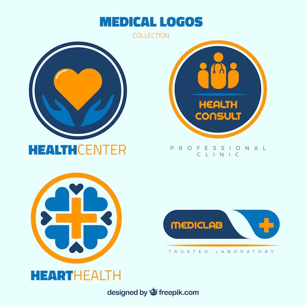 Vetor variedade de logos médica