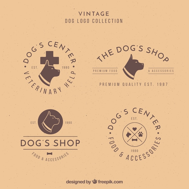 Variedade de logos retro cão
