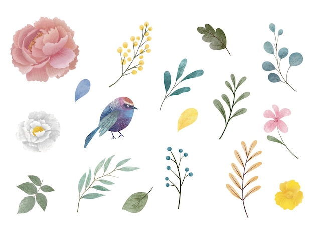 Vetor vários fundo de ilustrações de design de flores