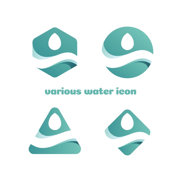 Vetor vários ícones de água