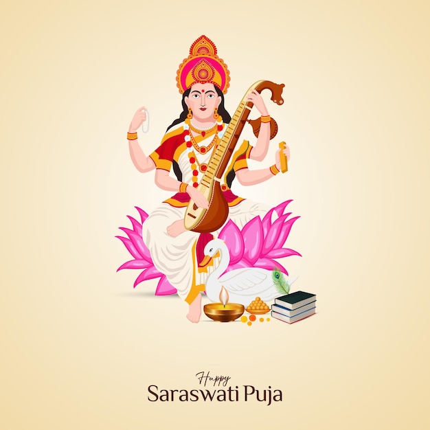 Vasant Panchami Saraswati Puja Basant Post nas redes sociais