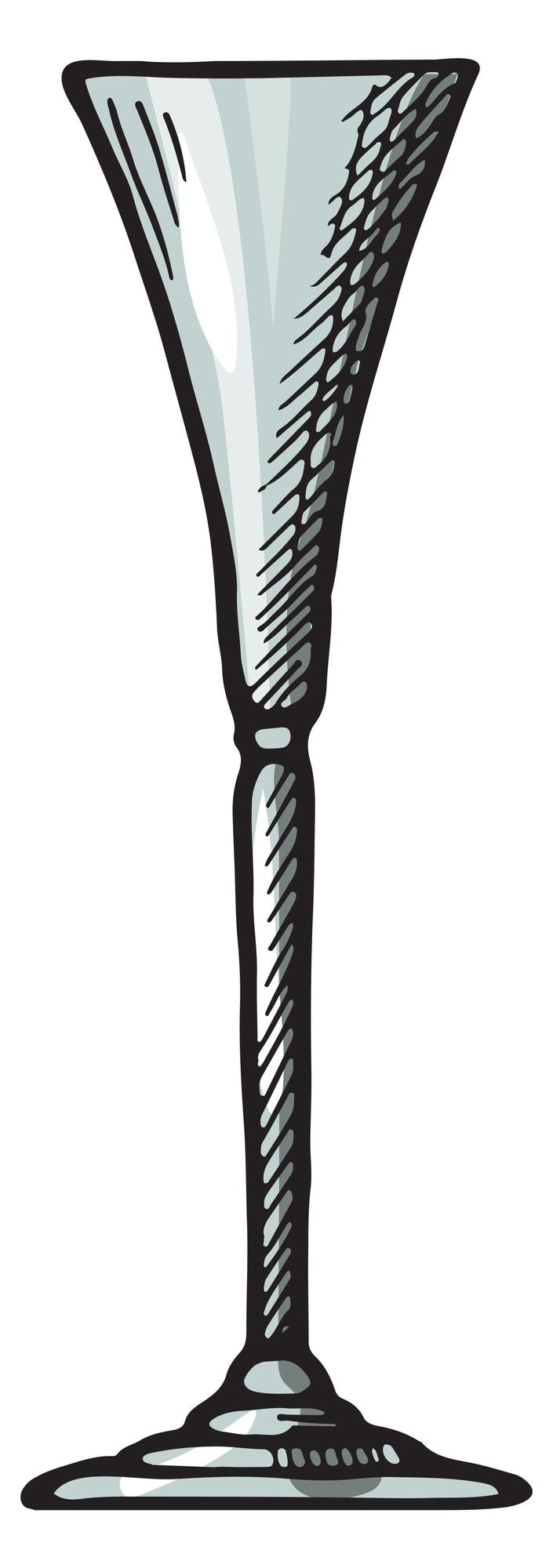Vetor vaso de bebida vazio gravura de vidro de cristal limpo