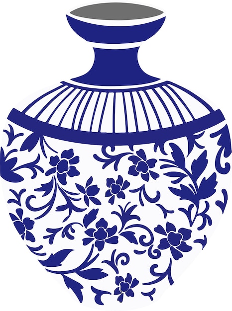 Vaso tradicional chinês porcelana azul